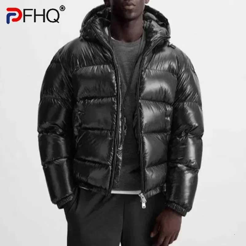 PFHQ 2025 Autumn Winter Hooded Cotton Jacket Casual Solid Color Darkwear Hat Streetwear Male Tops New Fashion Parkas 21Z7361T251107