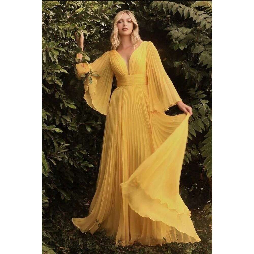 2025 Cross-Border Trade New Women's Fashion Wish Sexy Deep V Long Sleeve Slim Fit Dress