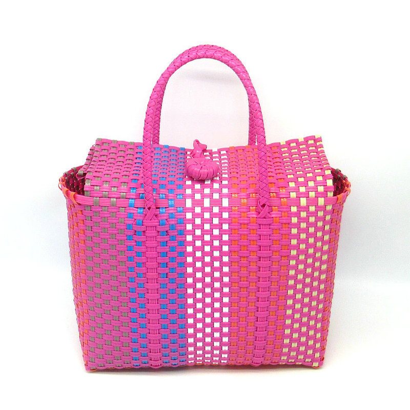 New Plastic Vegetable Basket New Grass Woven Bag Hand-Held Basket Handbag And Shopping Matching