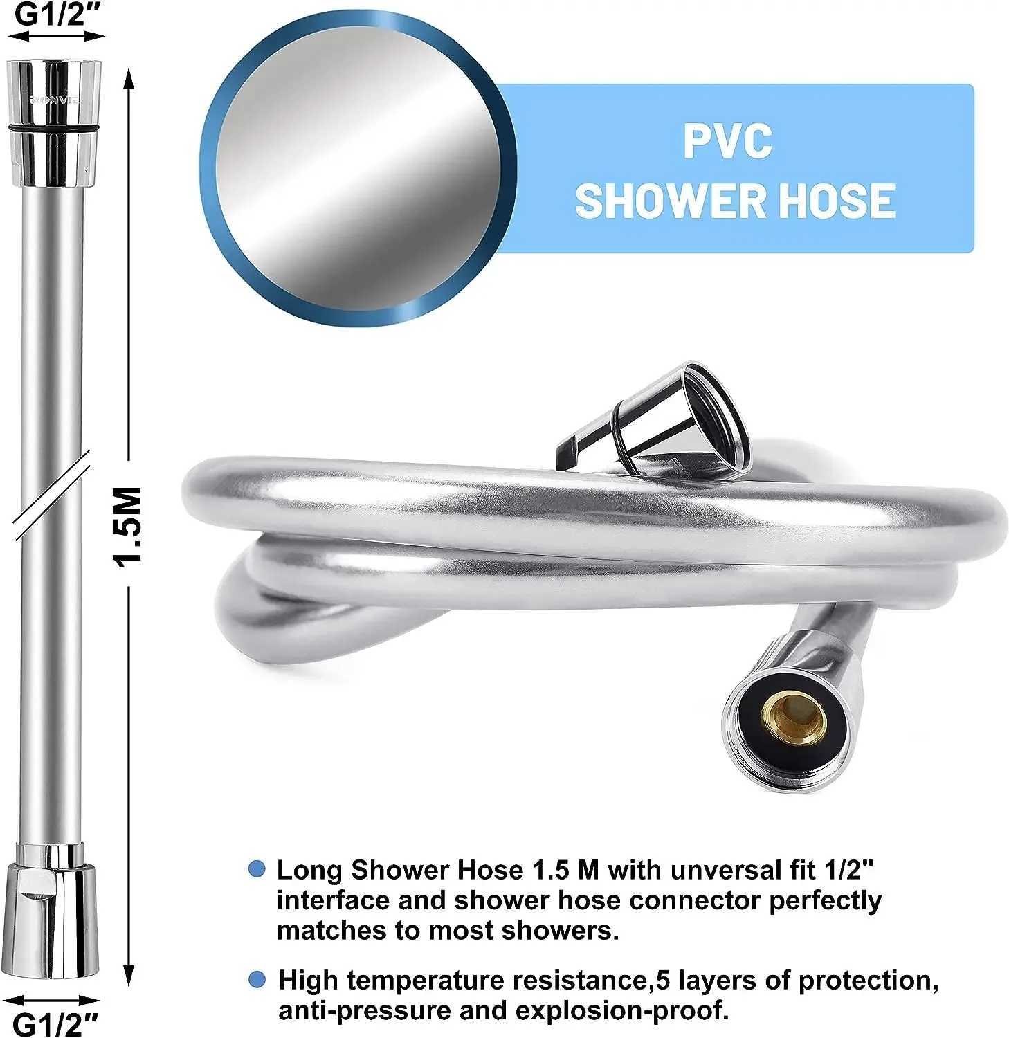 15/2/ PVC Silicone Shower Hose ible Pipe Tube High Pressure Water Powerf Mtilayer Plumbing Bathro Accessories Y251107