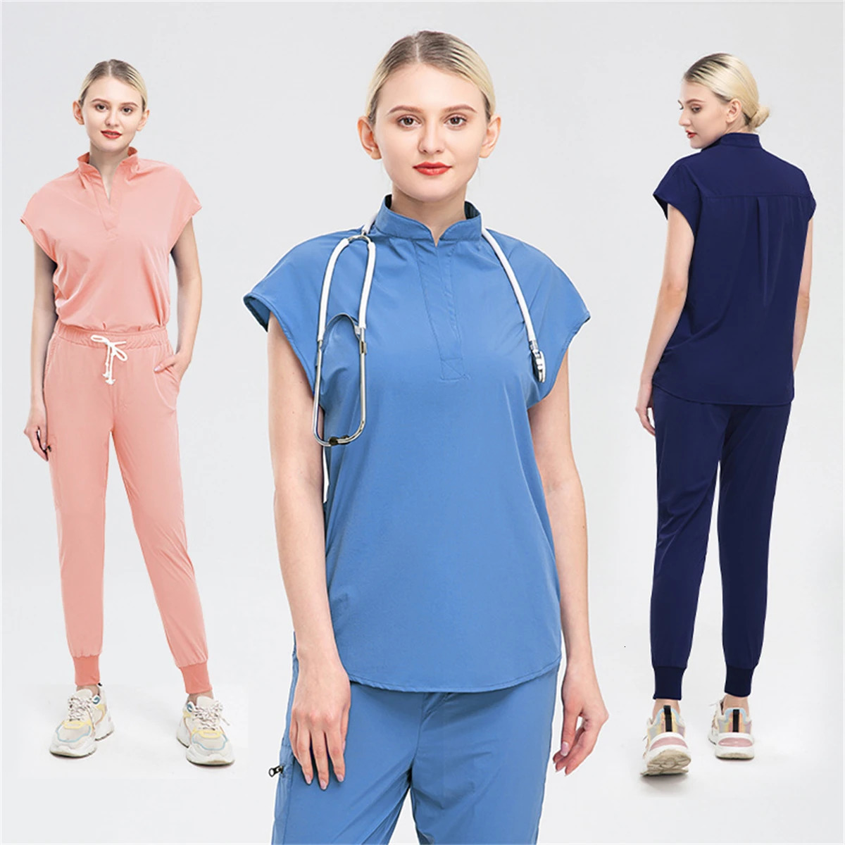 Women Scrubs Uniforms Female Hospital Beauty Salon Workwear Clinical Operating Room Nursing Pant Sets Doctor Nurse Wear 250402