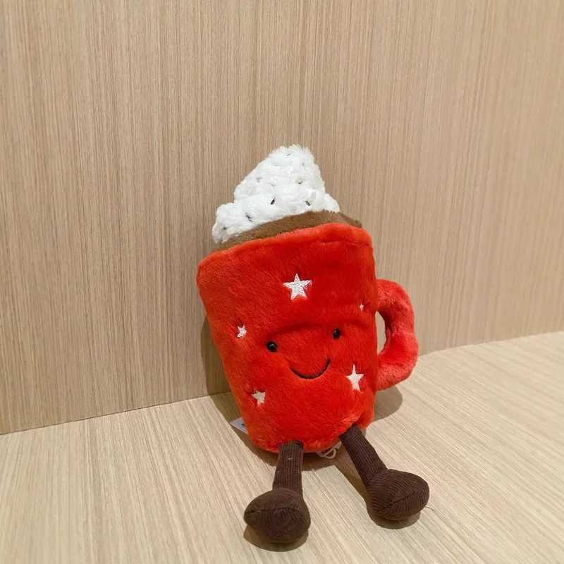 20cm Hot Chocolate Red Coffee Cup Doll Home Decoration Cat And Dog Interactive Companion Plush Toy Pet Holiday Gifts C251107