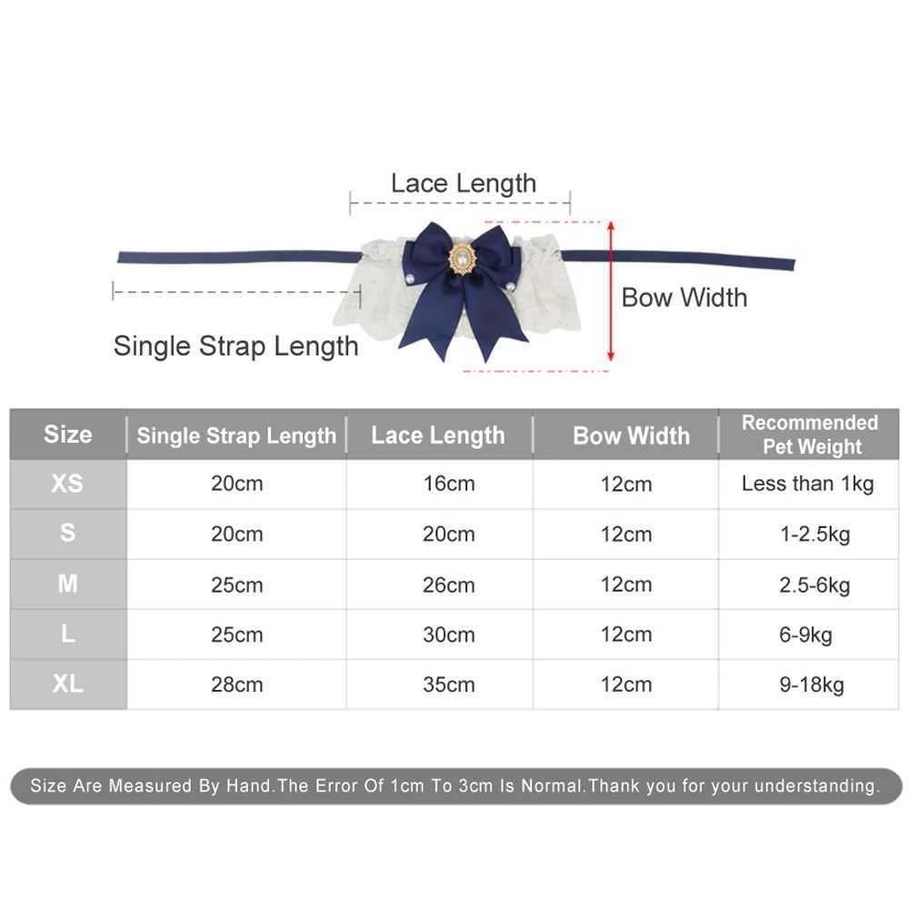 Lace bow cat dog collar princess jewelry necklace tie pet scarf bib wedding accessories M250407
