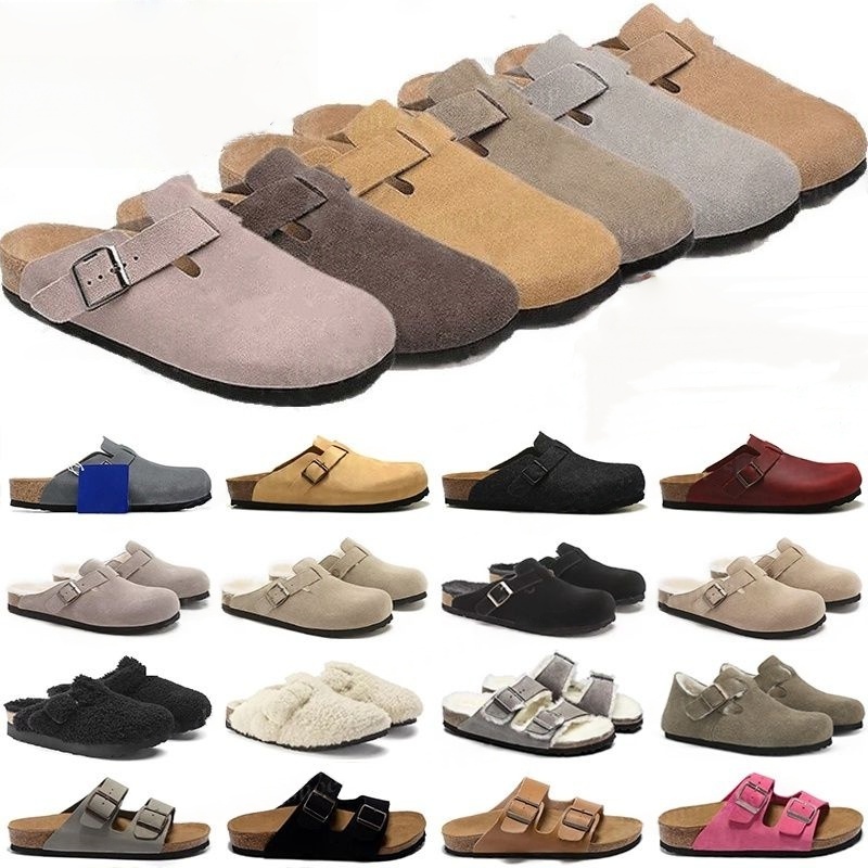 Designer Clogs Sandals Clog Slippers Cork Flat High Quality Fashion Summer Genuine Leather Slide Favourite Beach Casual Shoes Women Men Size 35-46
