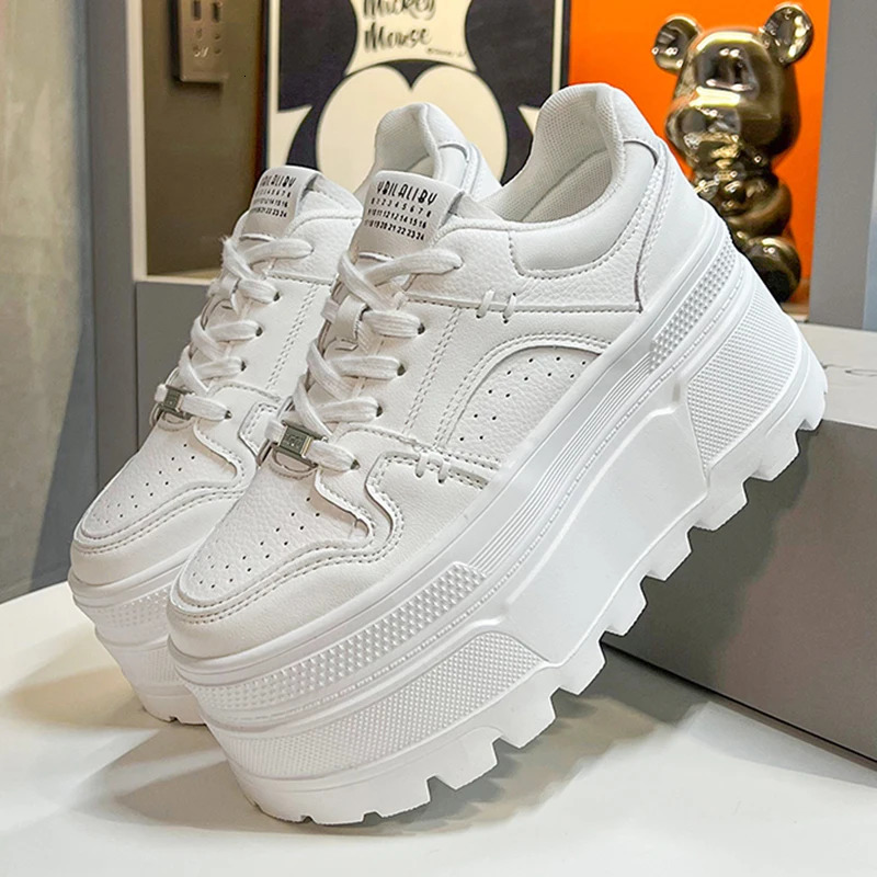 Women 8 CM Platform Sneakers Casual Outdoor Simple Skateboard Comfortable Lace Up Sneakers Running Sports Shoes Female 39 250402