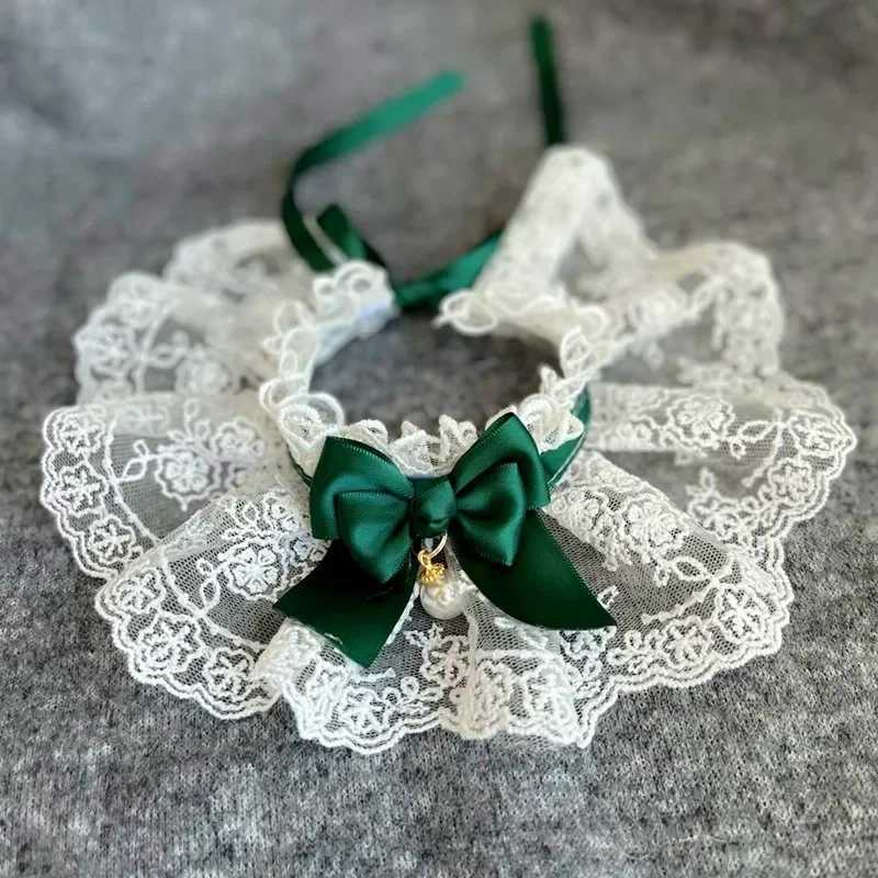 Cute cat collar bow lace mesh embroidery pet bib Burp fabric cute dog collar necklace M250407