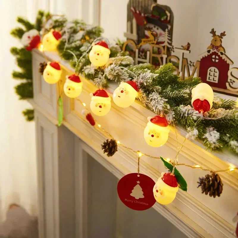 Christmas Decorative String Lights Battery Powered LED Garland Santa Claus Snowman Bear New Years Christmas Party Decor Light W251107