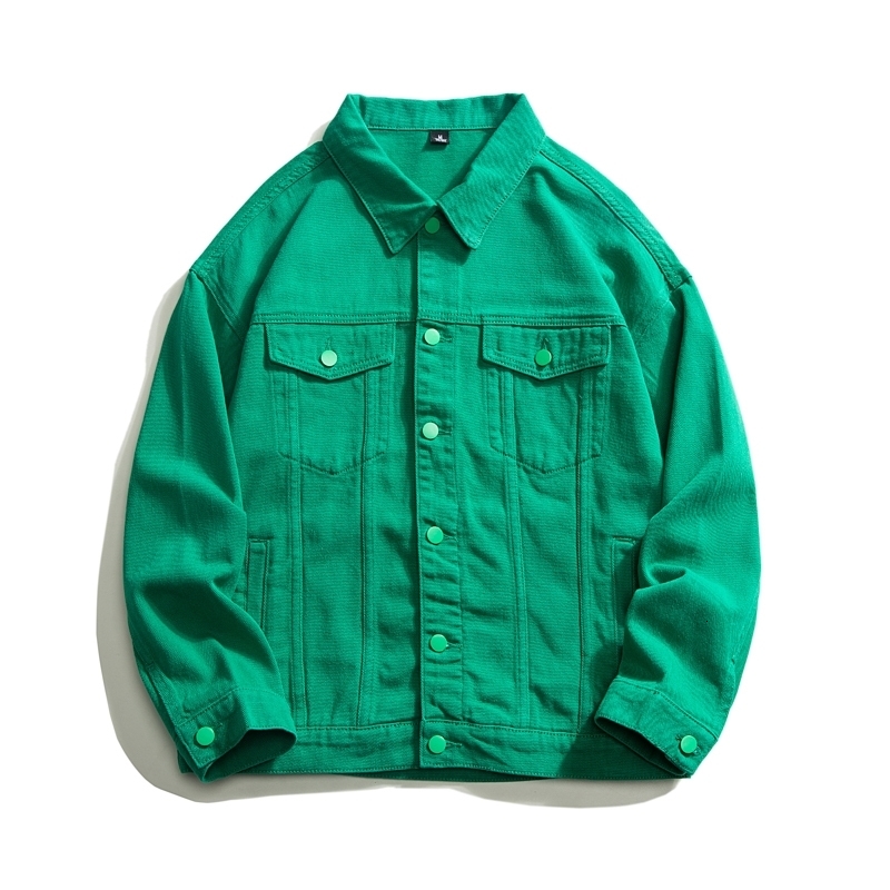 Autumn mens oversized denim jacket fashionable classic white cotton casual loose highquality top 250312