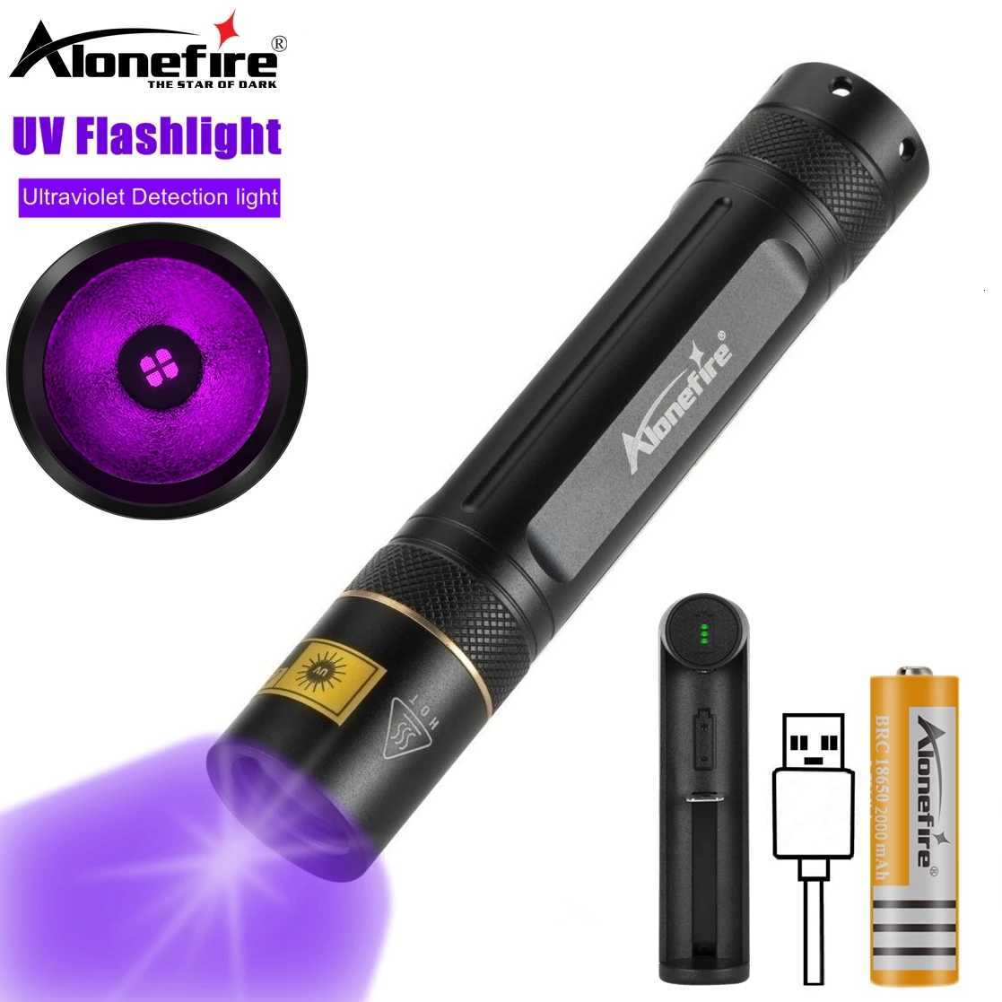 365nm High Power Blacklight LED Flashlight Invisible Ink Marker Cat Dog Urine Tinea Leakage Ore Money Scorpion Fluorescence LampW251106