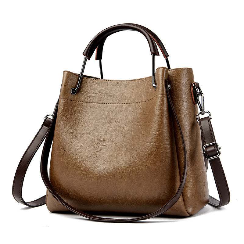 2025 New Bucket Bag Women's Retro Fashion Large Capacity Tote Bag Commuter Hand Bill Shoulder Crossbody Bag