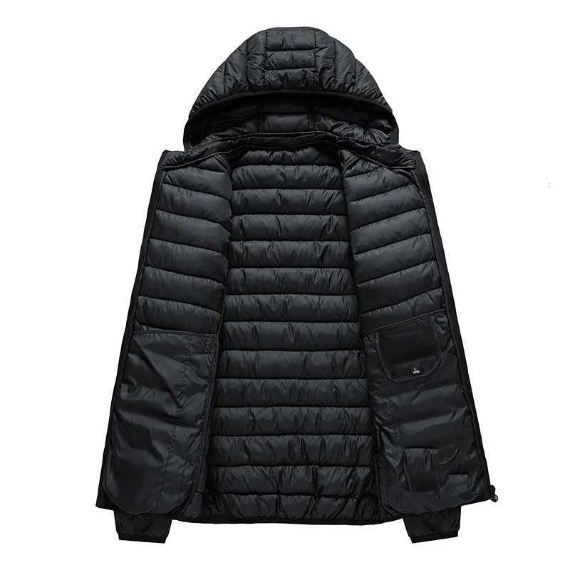 Men Parka Autumn Winter Warm Waterproof Jackets and Coats Mens Hooded Casual Outwear Detachable Hat Black Parkas Coat MaleT251107