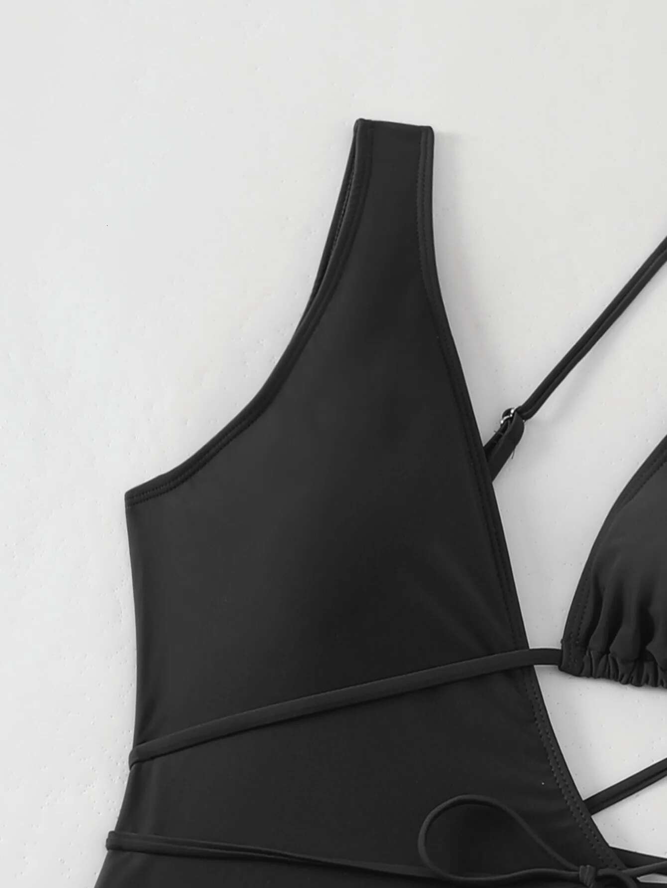 Dongdumaoyi Sexy Black Swimwear Women Hollow Out One Shoulder Bra Wrap Arround Backless Piece Swimsuit Beach Bathing Suit Monokini