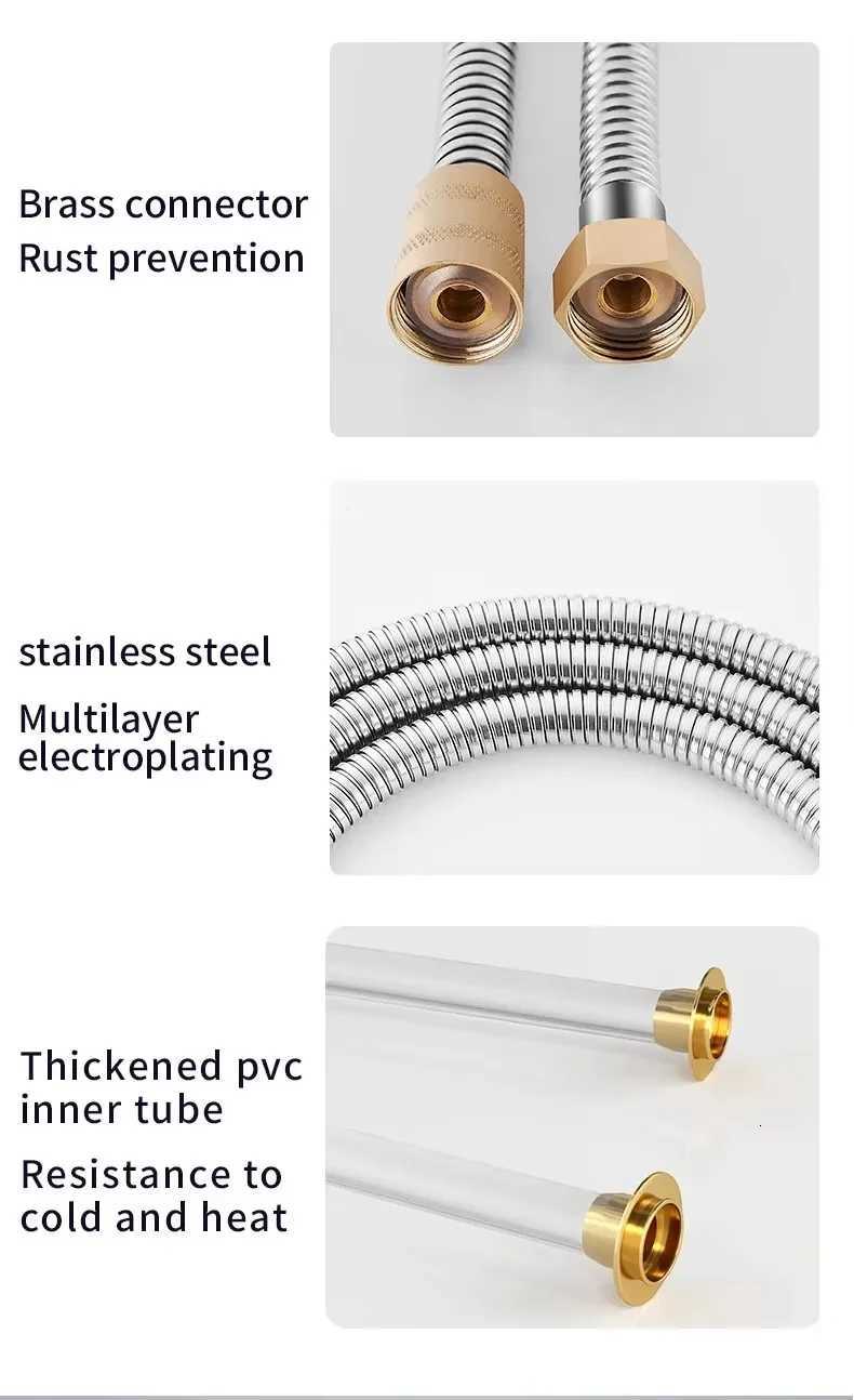 15/2/ Stainless Steel Hose with Brass Nut Extension Tube Bathro Shower Tube Extension Tube Water Pipe Bathro Accessories Y251107