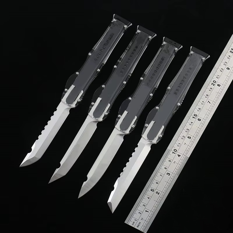 Micro TECH White Soldier OTF UT TECH Blade Stone Cleaning D2 Steel Knife Aviation Aluminum Handle MT Portable Knife