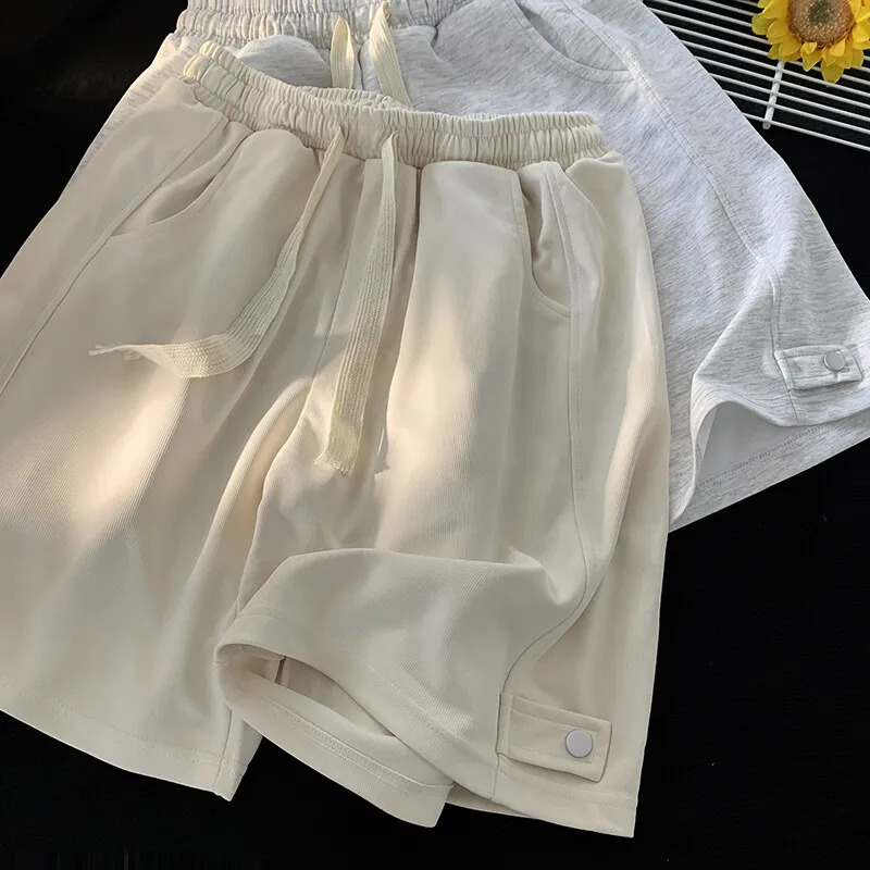 Summer ultrafine mens casual sports shorts wide leg fashion trend five minute 250313