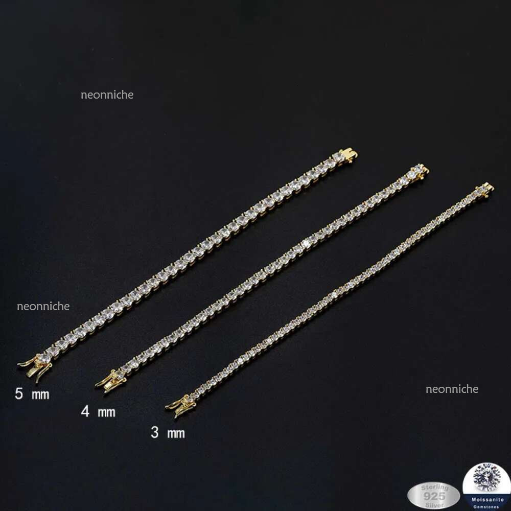 Designer Mosan Dia bracelets cuban k for men women sterg sier vvs iced out moissanite tennis bracelet 4mm Jewelry chain f8