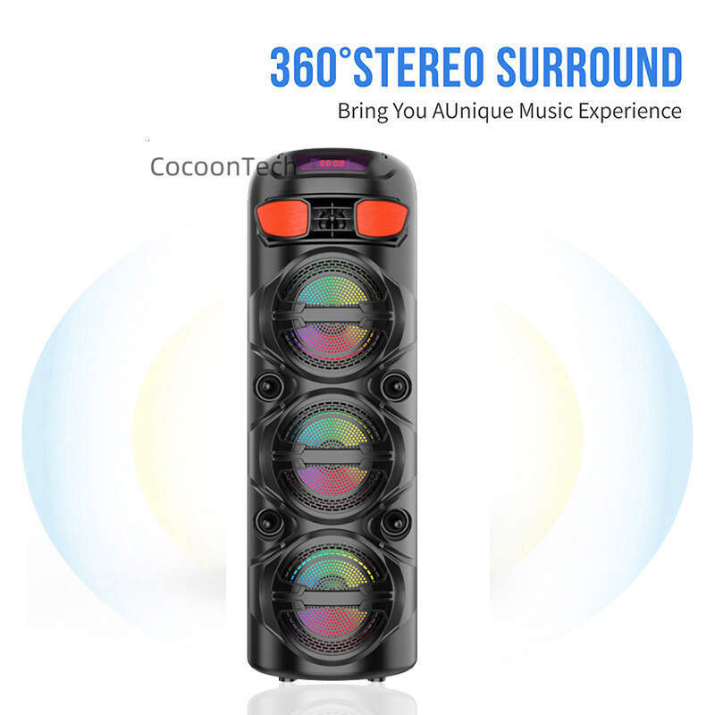 ZQS6301 new private model 6-inch color light Bluetooth speaker indoor party scary ghost karaoke sound system
