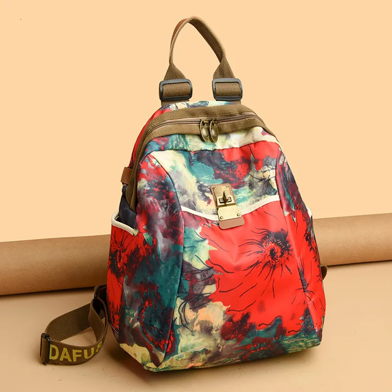 Nylon Bag Womens Fashion Versatile Nylon Leisure Bag Travel Large Capacity Backpack School Bag 250402