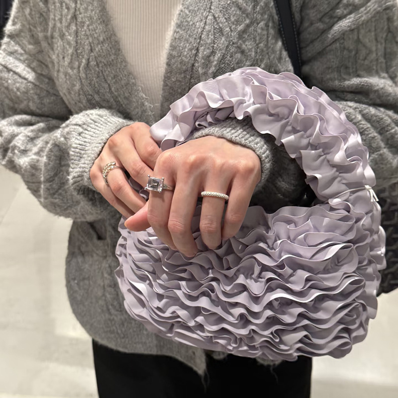 2025 Spring/Summer New Products Fashionable And Versatile Casual Flower Folding Mini Shoulder Handbag Women's Bag Trend
