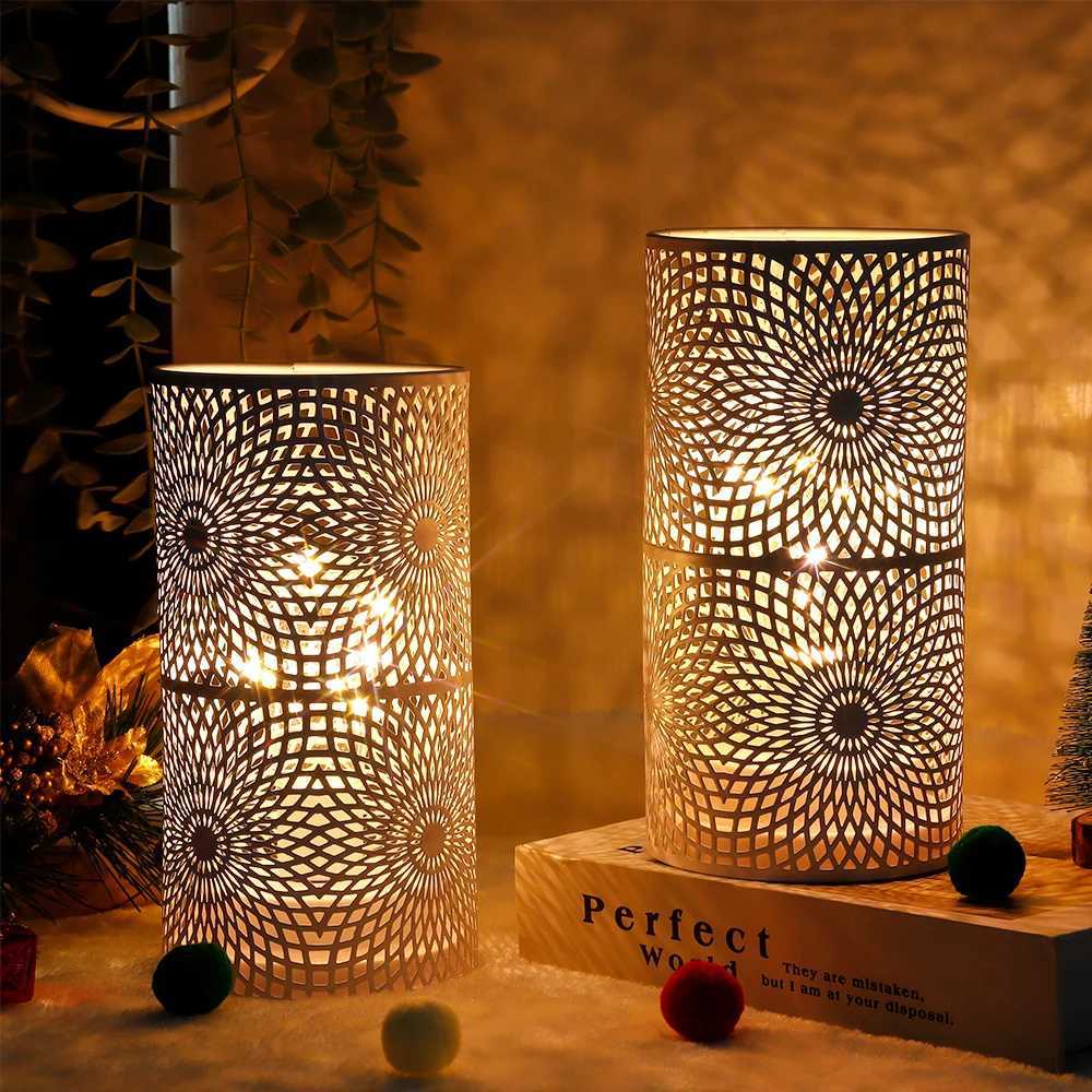 2Pcs/set Battery Powered Table Lamp Modern Nordic Cylinder Lamp for Warm Light with LED Edison Style Bulb Wedding Home Decor W251107