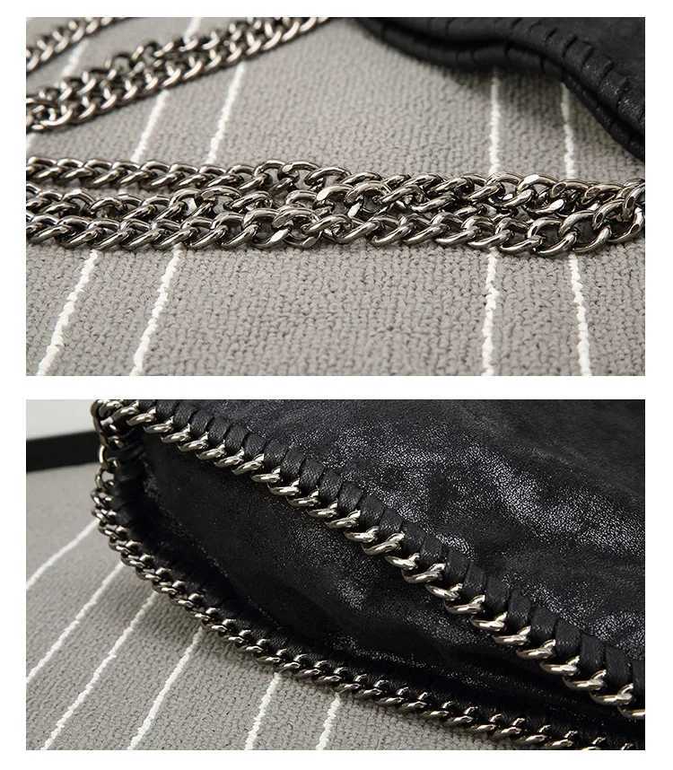 Fashion New Womens Chain Shoulder Bag Large Capacity Crossbody Tote Bag Female Foldable Solid Color Handbags Shopping BagsC250407