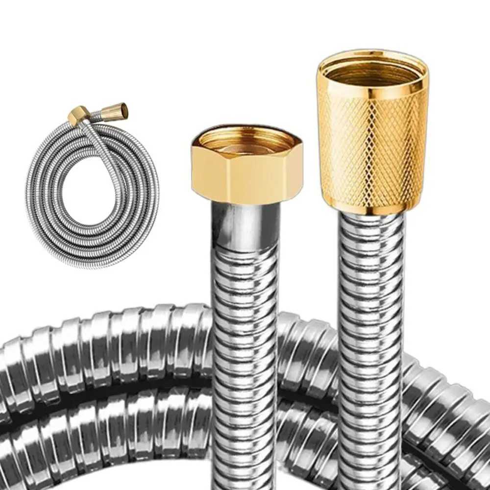 Stainless Steel Shower Hose Reinforced Explosion-proof Handheld Shower Hose Brass Nut 15/2m Replacement Hose He Hotel Y251107