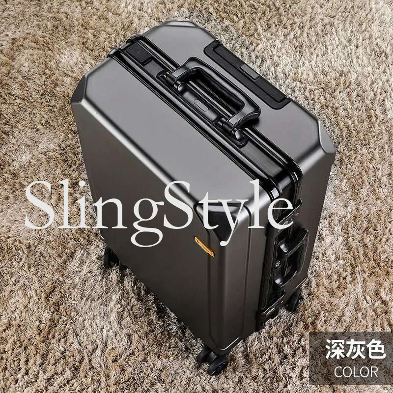 Fashion rolg aluminum frame USB charging trolley suitcase 20/24/26/28 inch students password travel lage