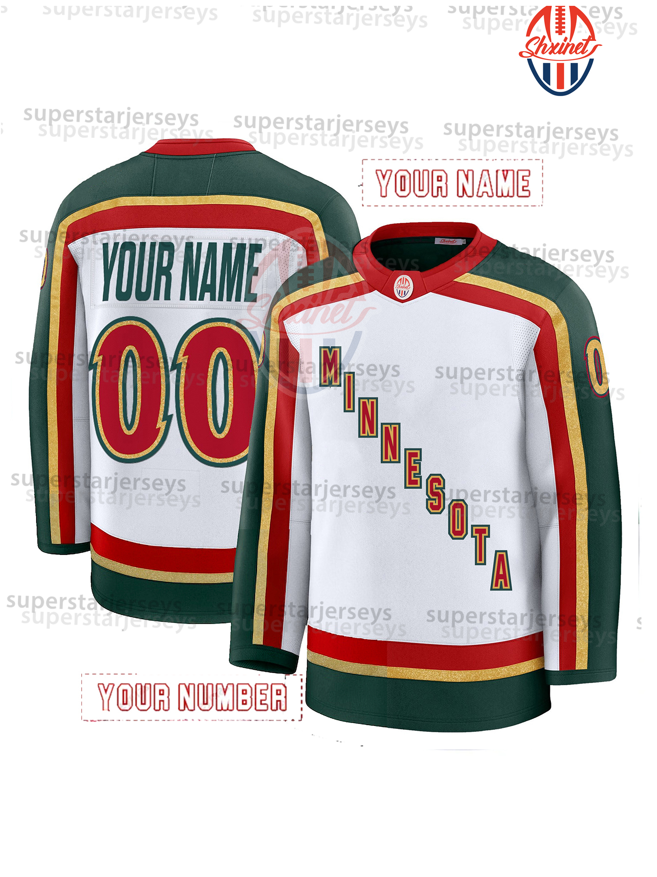Personalized Custom Kirill Kaprizov 25th Anniversary Jersey Matthew Boldy Brock Faber Marc-Andre Fleury Marcus Foligno Zuccarello Eriksson Ek