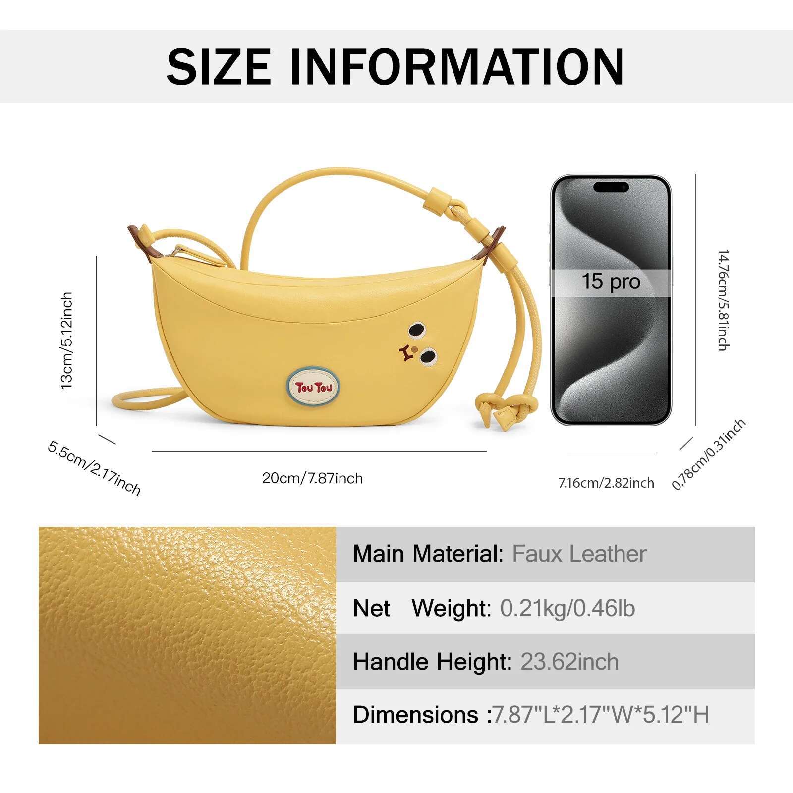 TOUTOU Mini Women Banana Dumpg Parent-Child Friend Female Cute Girls Crossbody One Shoulder Underarm Cow Horn Bag