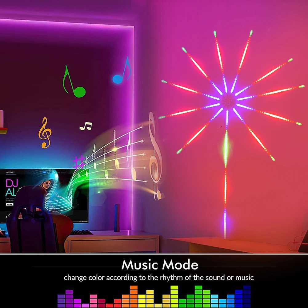 Fireworks LED Strip Light RGB Sound Control Symphony Firework Light Wedding Christmas Music Control Full Kit Dream Meteor Lamp W251107