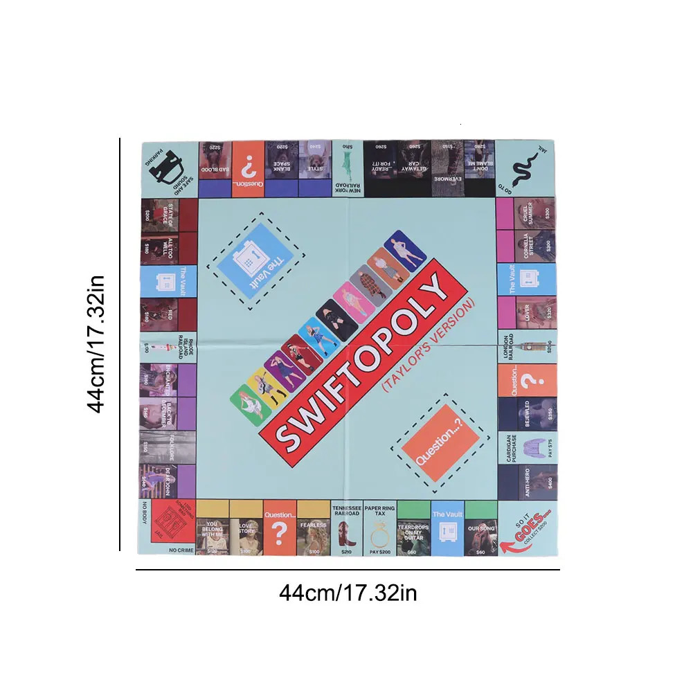 1set Taylors Board Game Fun Party Family Interactive Chess Games Swiftopoly Board Game for Taylors Fans 250403