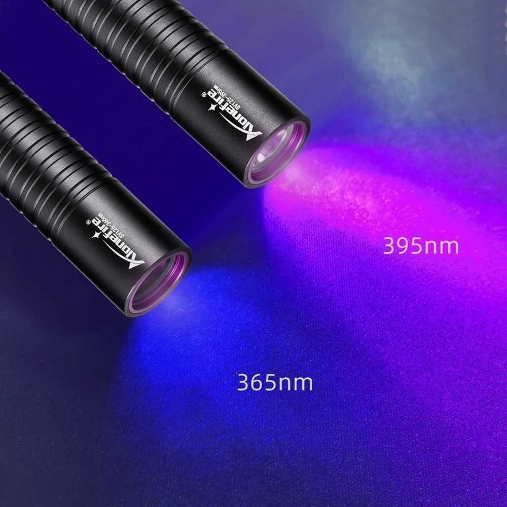LCD 395nm/365nm UV High light Flashlight USB Rechargeable Resin UV Glue Curing Torch Cat tinea urine Stain Marker Ore Money LampW251106