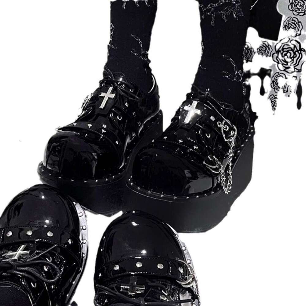 Spicy Girl Songcake Summer New Gothic Y2K Dark Punk Thick Sole Women's Single Shoes