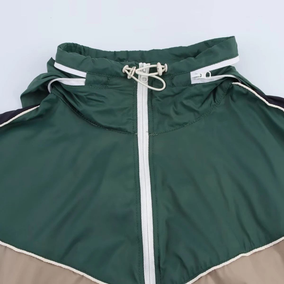 ZBZA Womens Color Matching Sports Jacket Trouser Set Hoodie Top Elastic Waist Tie SpringSummer Casual Chic 250407