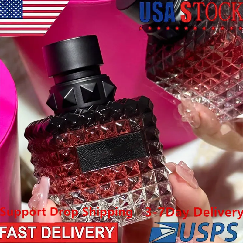 100ml perfume colonge Born In Roma intense Perfume men women Fragrance 100ml 3.4oz Green Stravaganza Cologne Eau De Parfum Long Lasting smell High Quality US stock