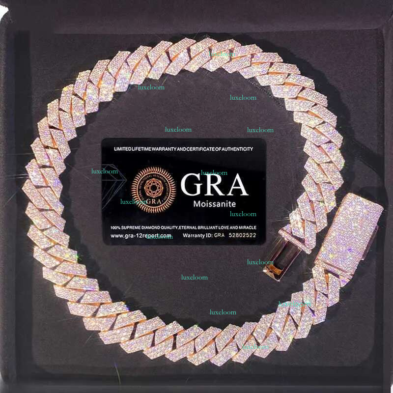 Premium VVS Grade Moissanite Cubic Zirconia Bracelet for Men - Stylish White and Rose Gold Finish