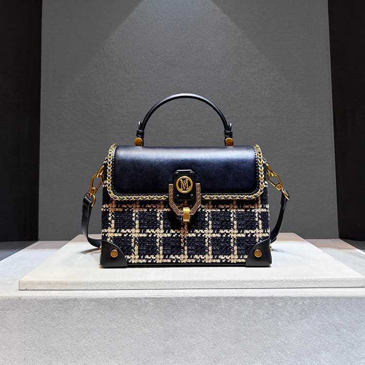 Luxury Designer Brand New High-quality Plaid Handbag Womens Fashion Single Shoulder Crossbody Box Bag Hot SaleW251107