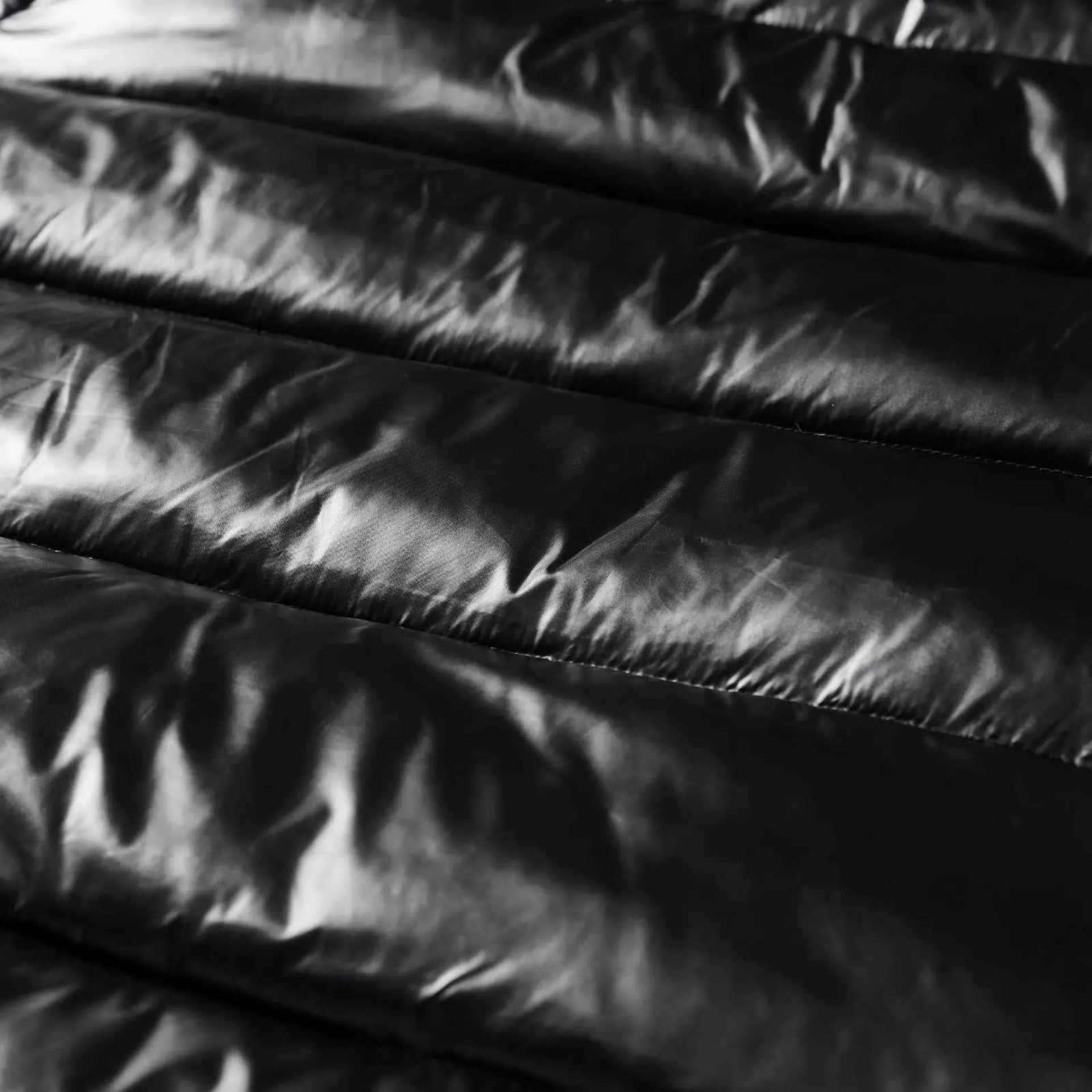 Black Shiny Padded Jacket Unisex Couple Plus Size Hooded Fleece Thickened Coat Winter StreetwearT251107