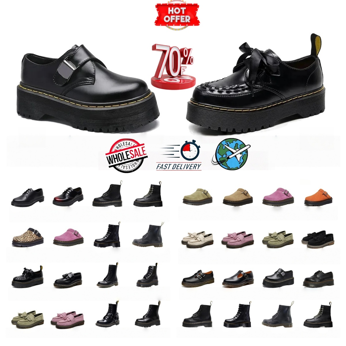 2026 New designer boots Pattern Doc Womens Triple Black Classic Ankle Boots Mens Sneakers Designer Platform Boot Leather Oxford Bottom top quality dr matin boot