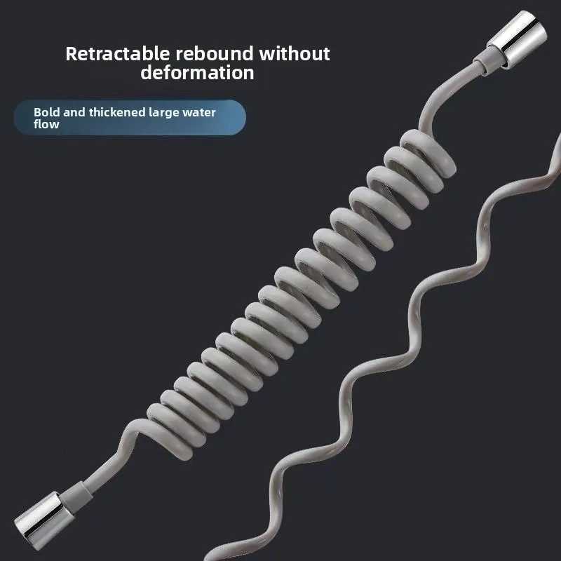 Toilet spray gun telescopic hose bidet water inlet pipe spring pipe shower pipe elastic hose water saving Y251107