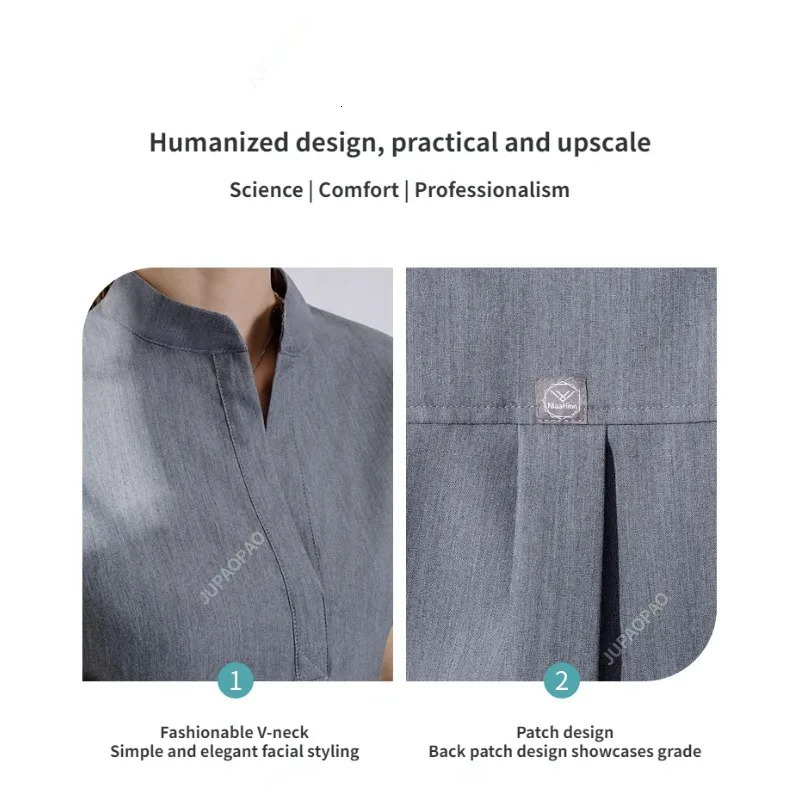 Fashion Women Workwear Scrub Topspant Uniform Surgery Scrubs Shirt Short Sleeve Pet Shop Doctor Nurse Nursing Uniform 250402