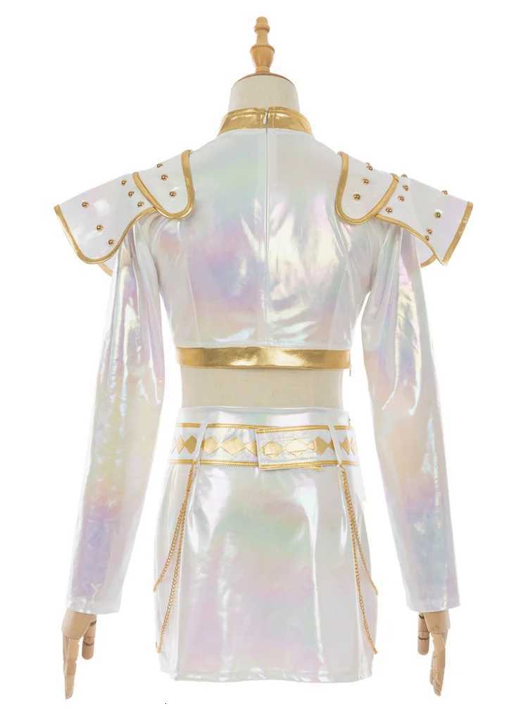 Kids White Performance Costume KPOP Huntrix Rumi Mira Zoey Cosplay Costume Wig KPop Demon Hunters Uniform Halloween Costume W251107