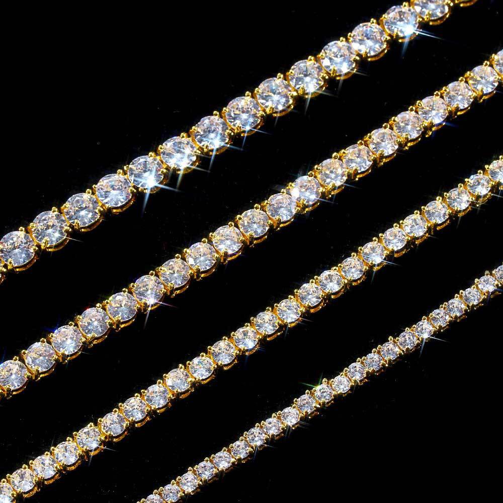Exquisite 10K Gold Iced Moissanite Dia Tennis Chain Ideal Manly Gift with GRA Certificate