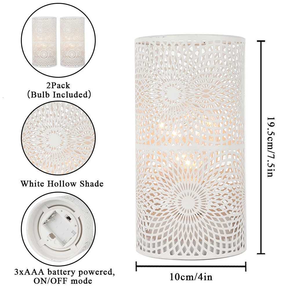 2Pcs/set Battery Powered Table Lamp Modern Nordic Cylinder Lamp for Warm Light with LED Edison Style Bulb Wedding Home Decor W251107