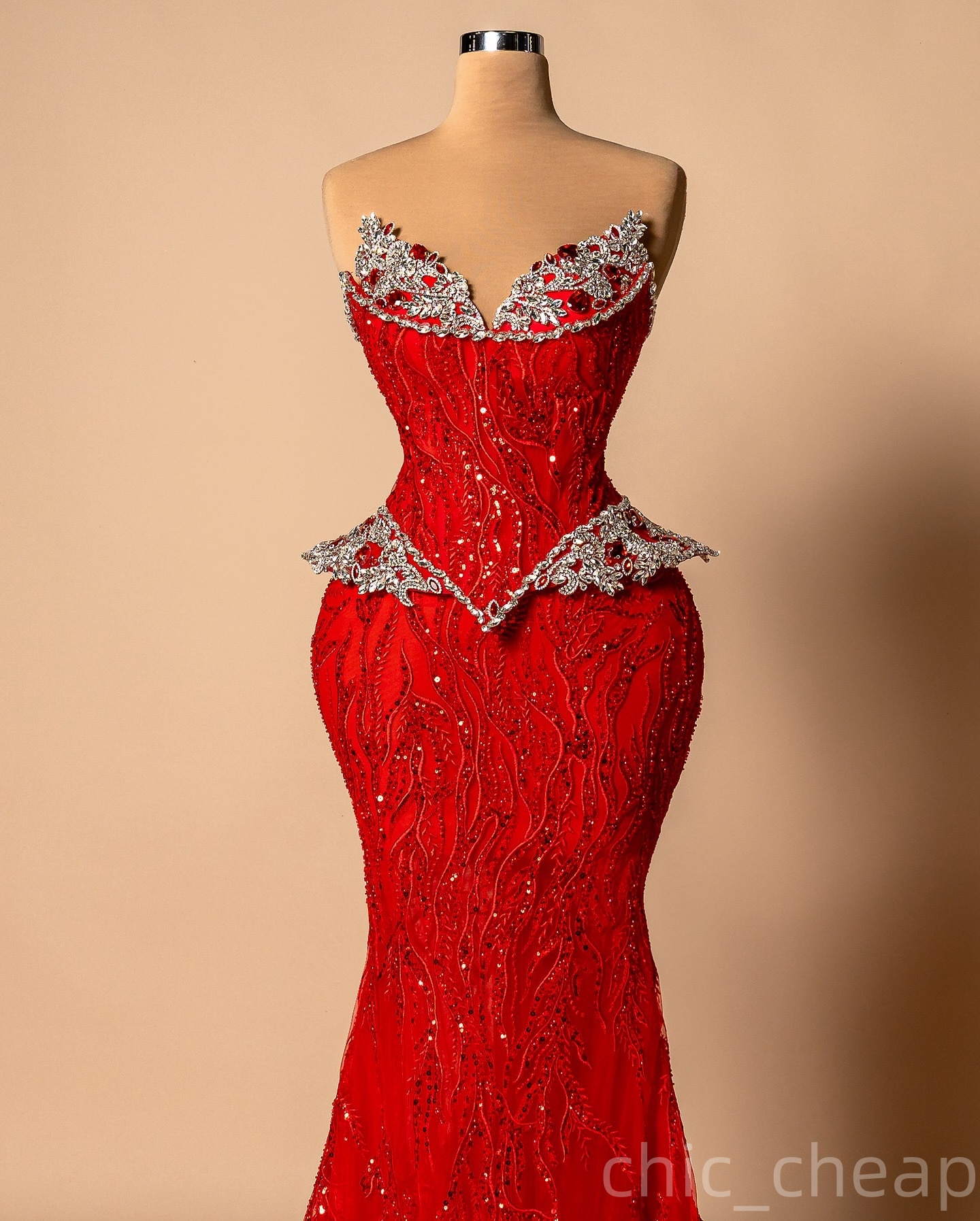 Mermaid Red Prom Dresses 2026 Beaded Crystals Lace Sweetheart Evening Formal Party Second Birthday Engagement Gowns Plus Size Dress For Special Occasi