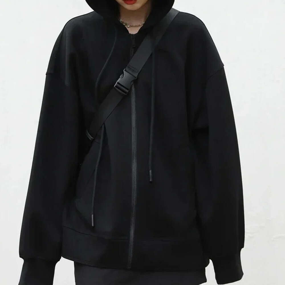 Women Sweatshirts Hoodies Solid Loose Casual Hooded Female Tops Lady Coat Medium Length Overcoat Spring Autumn 2025