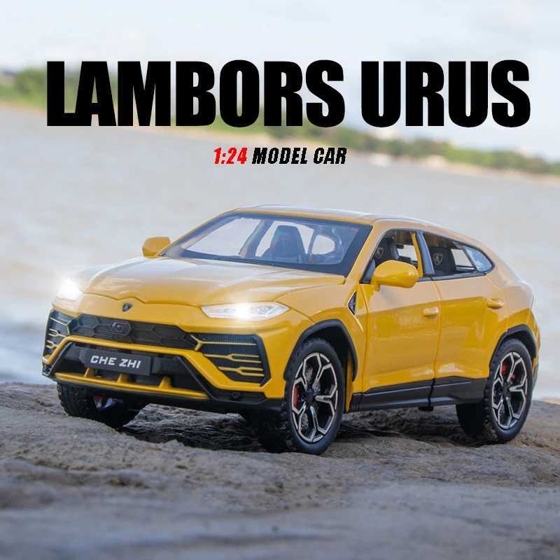 1 24 Lamborghini URUS Alloy Model Car SUV Car Die Casting Toy Metal Series Simulated Sound Childrens Light Toy CarXJ250407