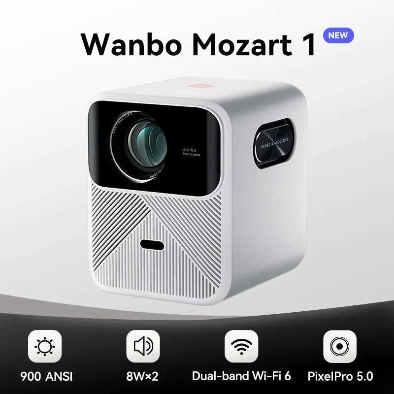 Wanbo Mozart 1 Android 9.0 2K 4K Projetor 1080P Full HD Portable Projector WIFI 6 2+32GB Auto-Focus For Smart Home Video Theater X250407