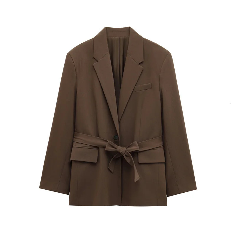 Womens 2piece Fashion Jacket Set Belt Office 250407