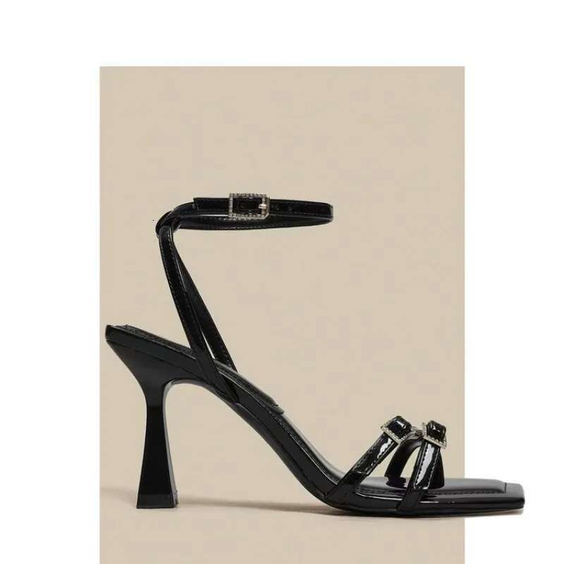 New Summer Fashion Open Pure Color High Non-Slip Sexy Sandal Thin Heels Square Toe Women Shoes